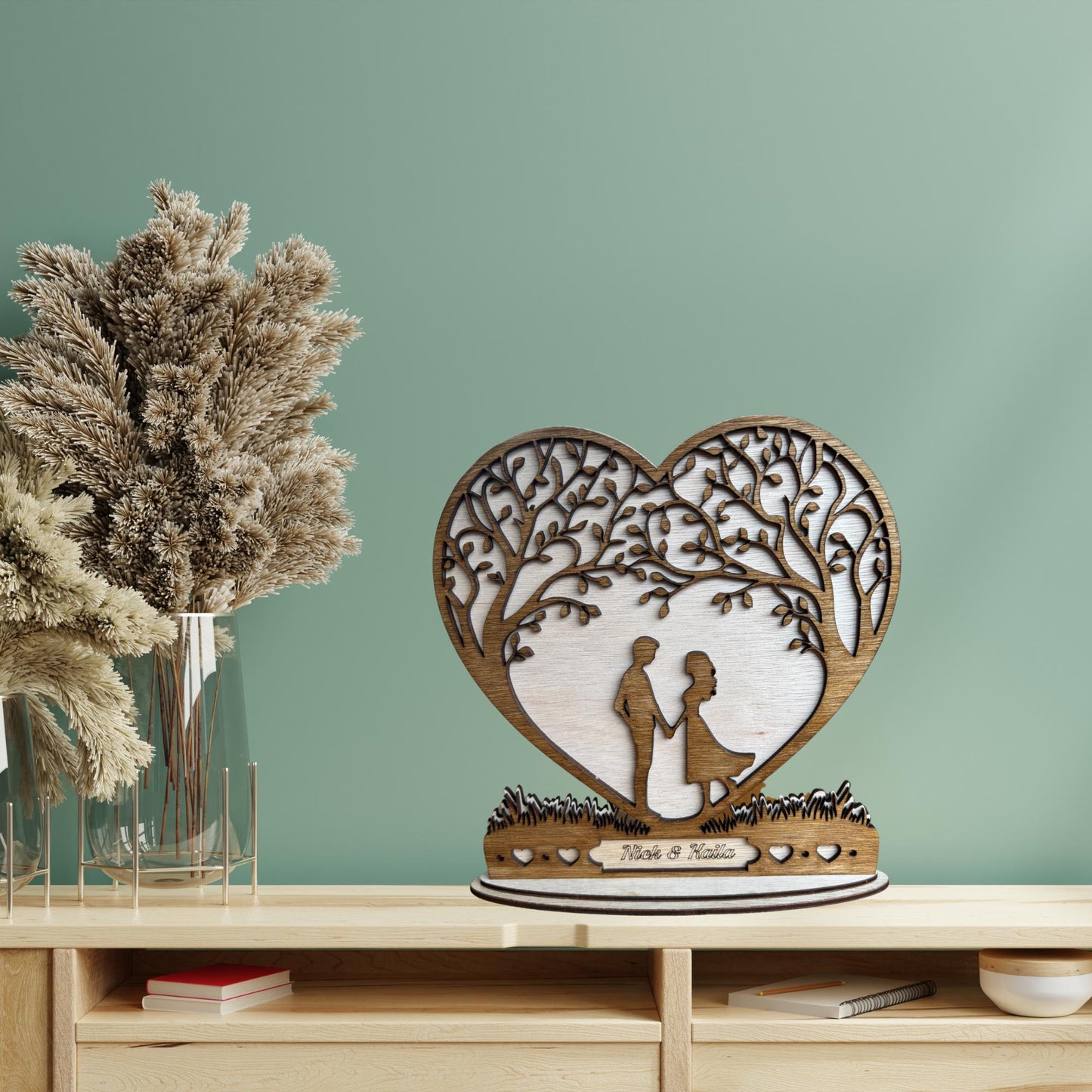 Outdoor Love Tree Couple Romantic Heart Ornament