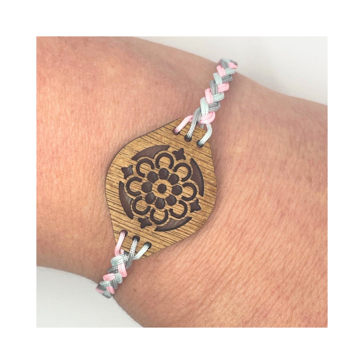 Wood Charm Braided Bracelet