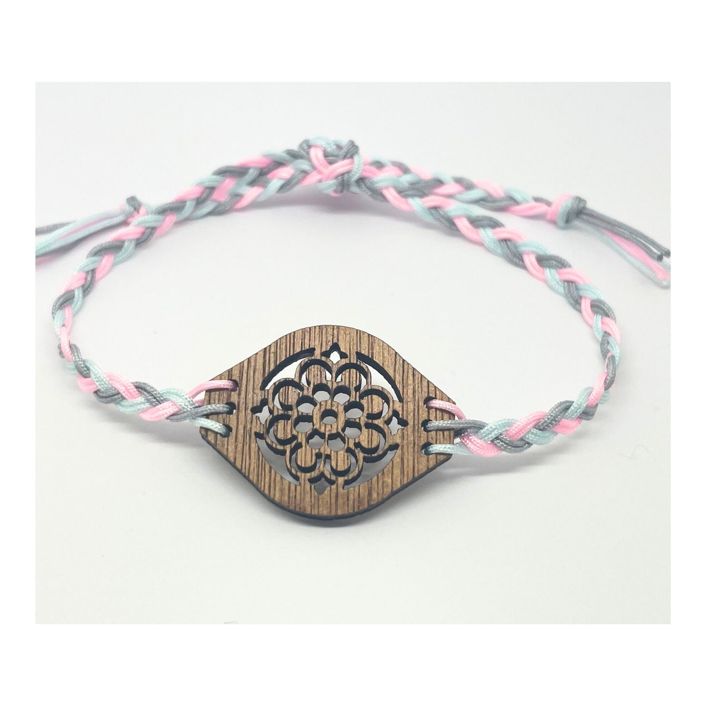 Wood Charm Braided Bracelet
