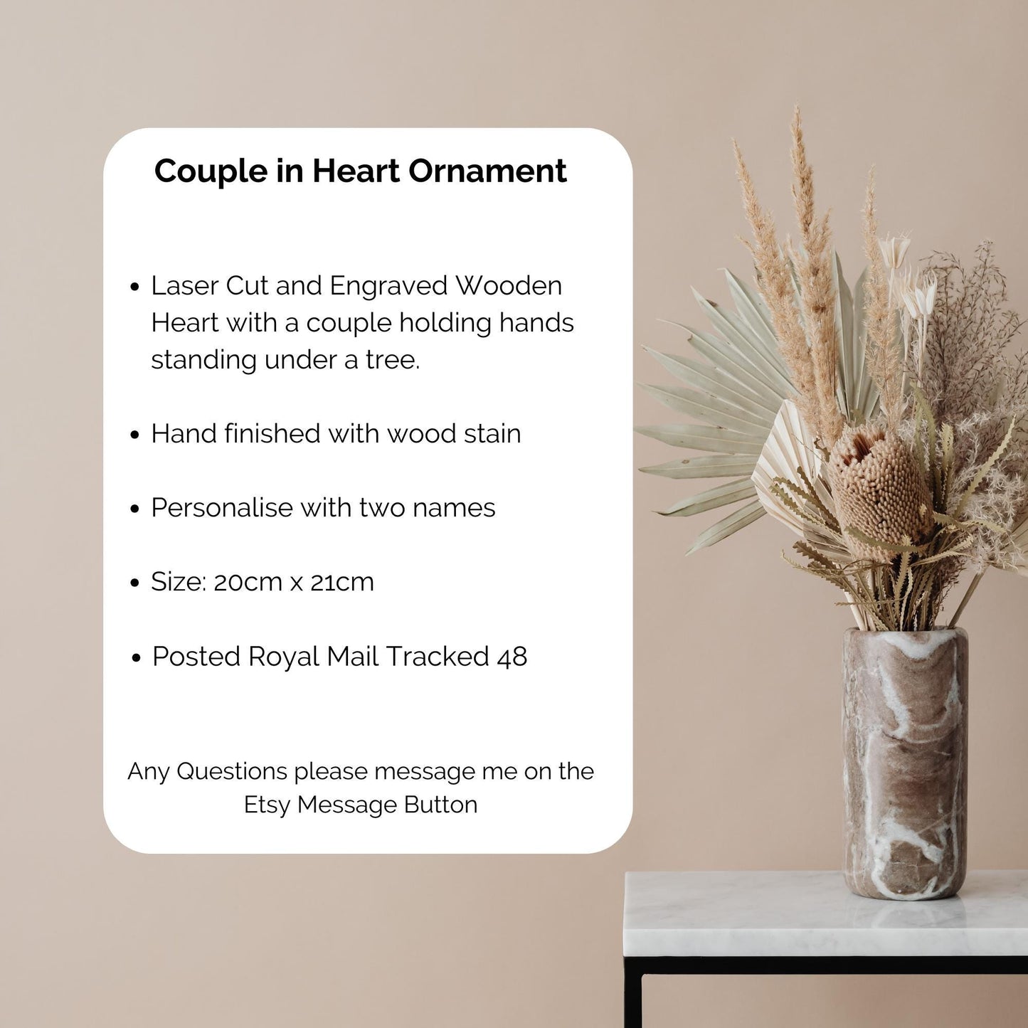 Outdoor Love Tree Couple Romantic Heart Ornament