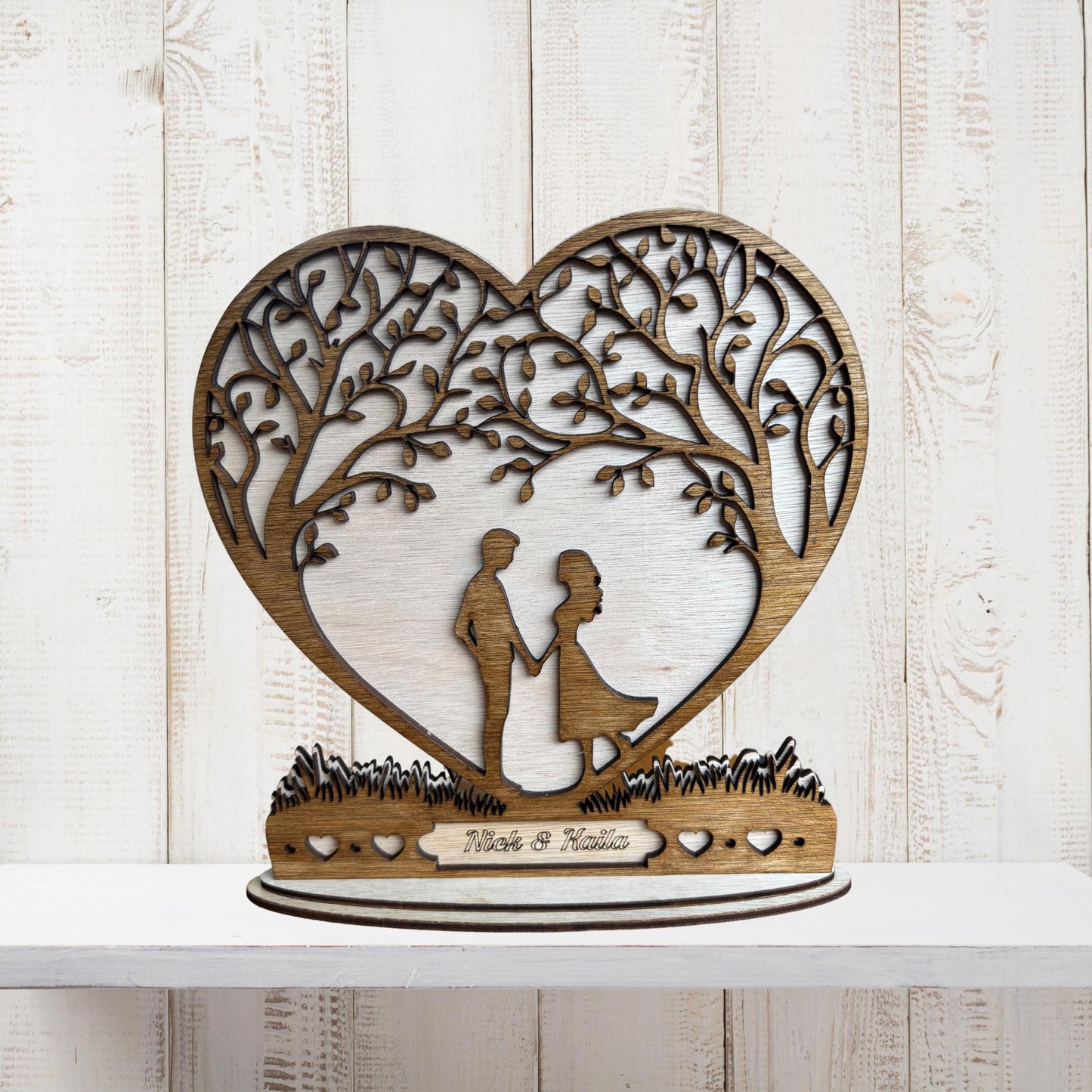 Outdoor Love Tree Couple Romantic Heart Ornament
