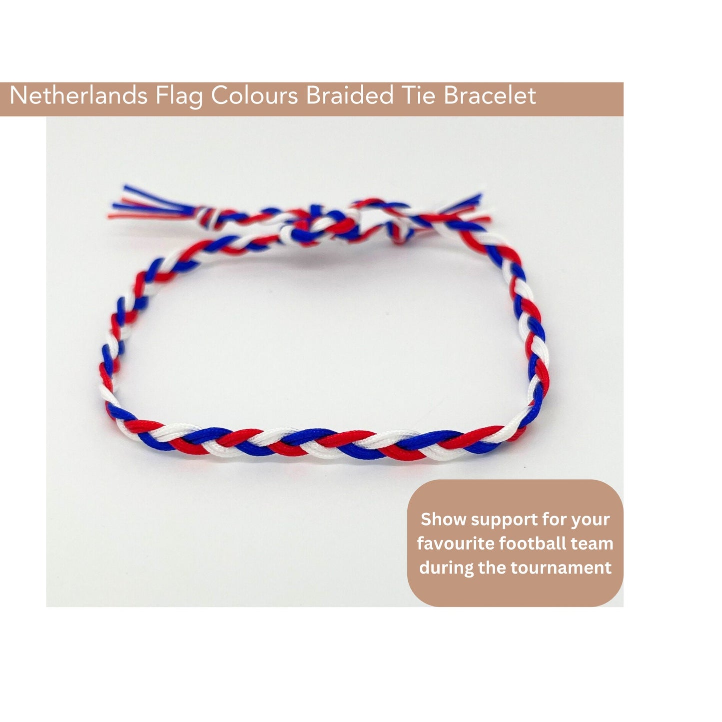 France Flag Bracelet - White Red Blue