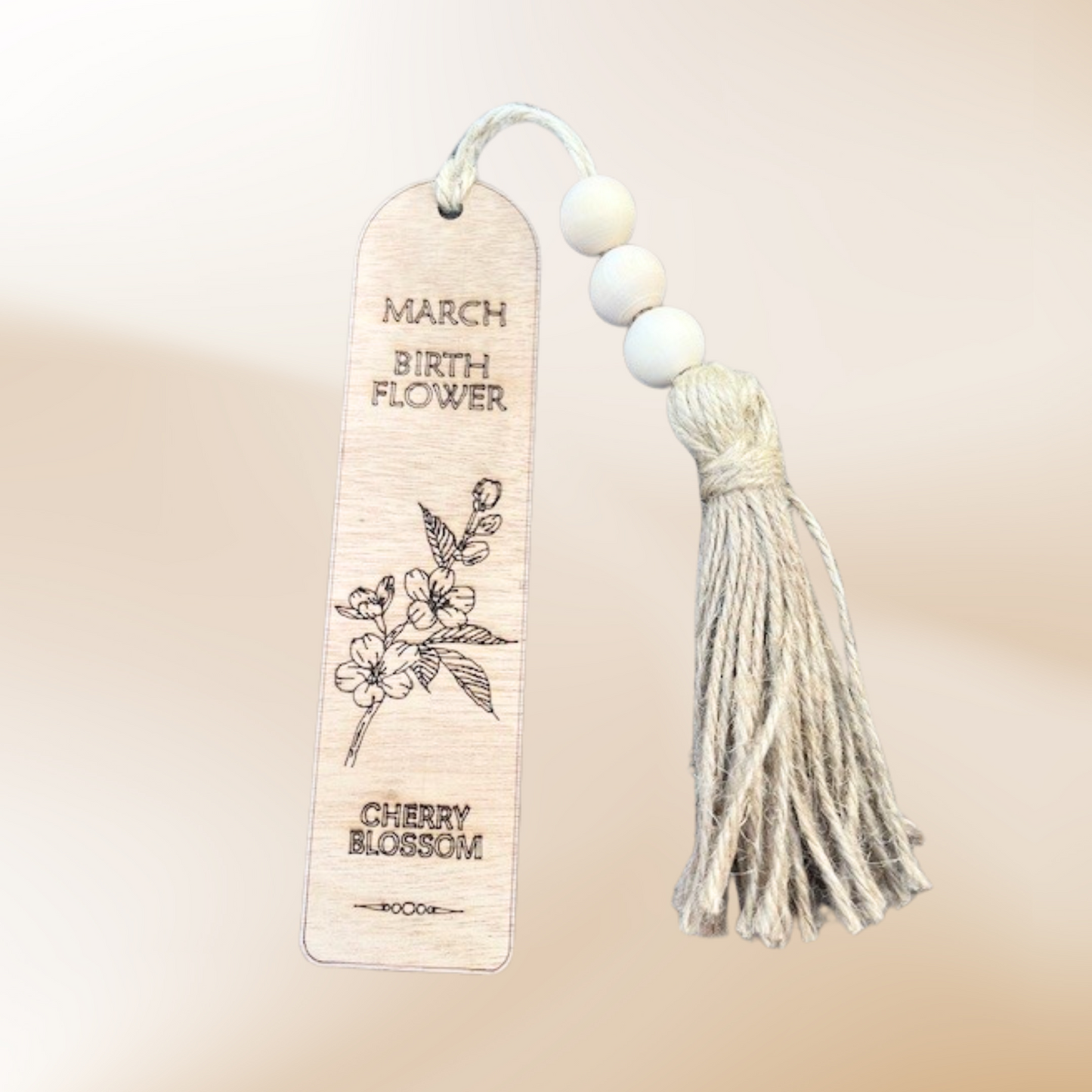 March Birth Flower Bookmark with Tassel