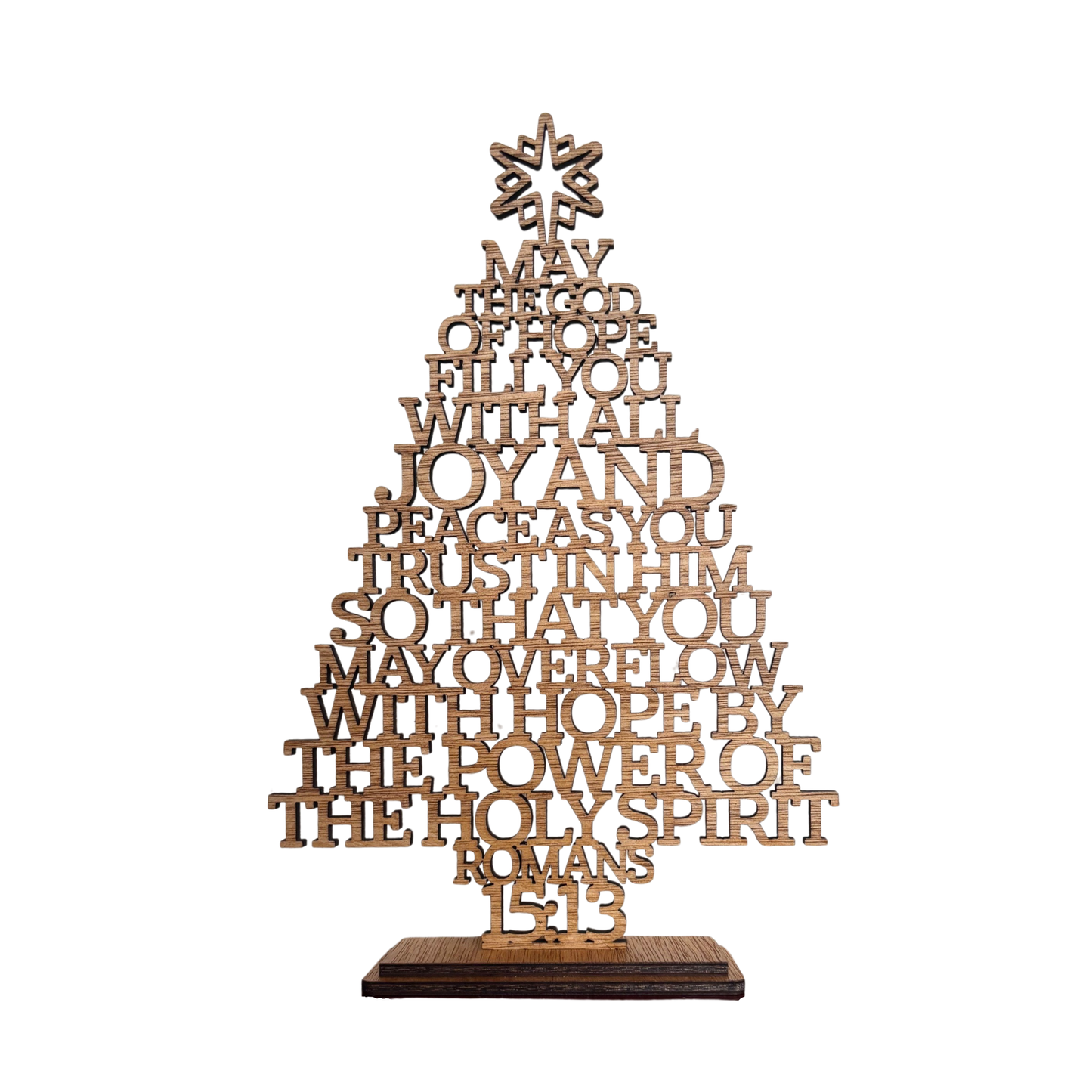 Religious Holiday Decor - Wooden Christmas Tree Roman 15 13