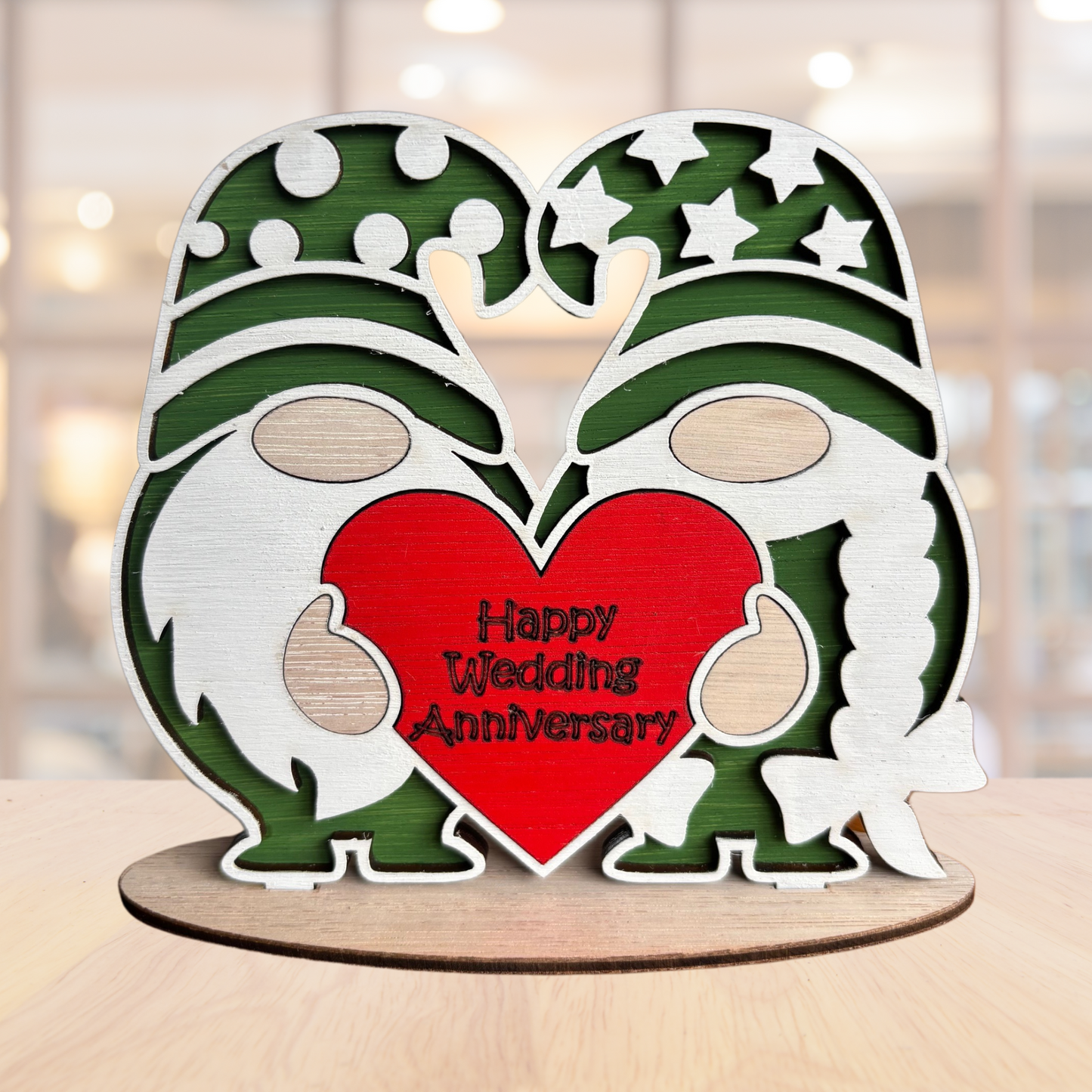 Happy Wedding Anniversary Gnome Ornament