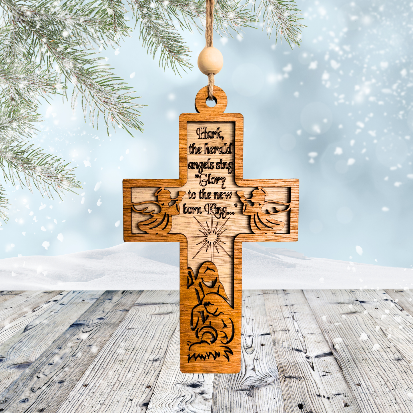 Hark the Herald Angel Sing Hanging Cross