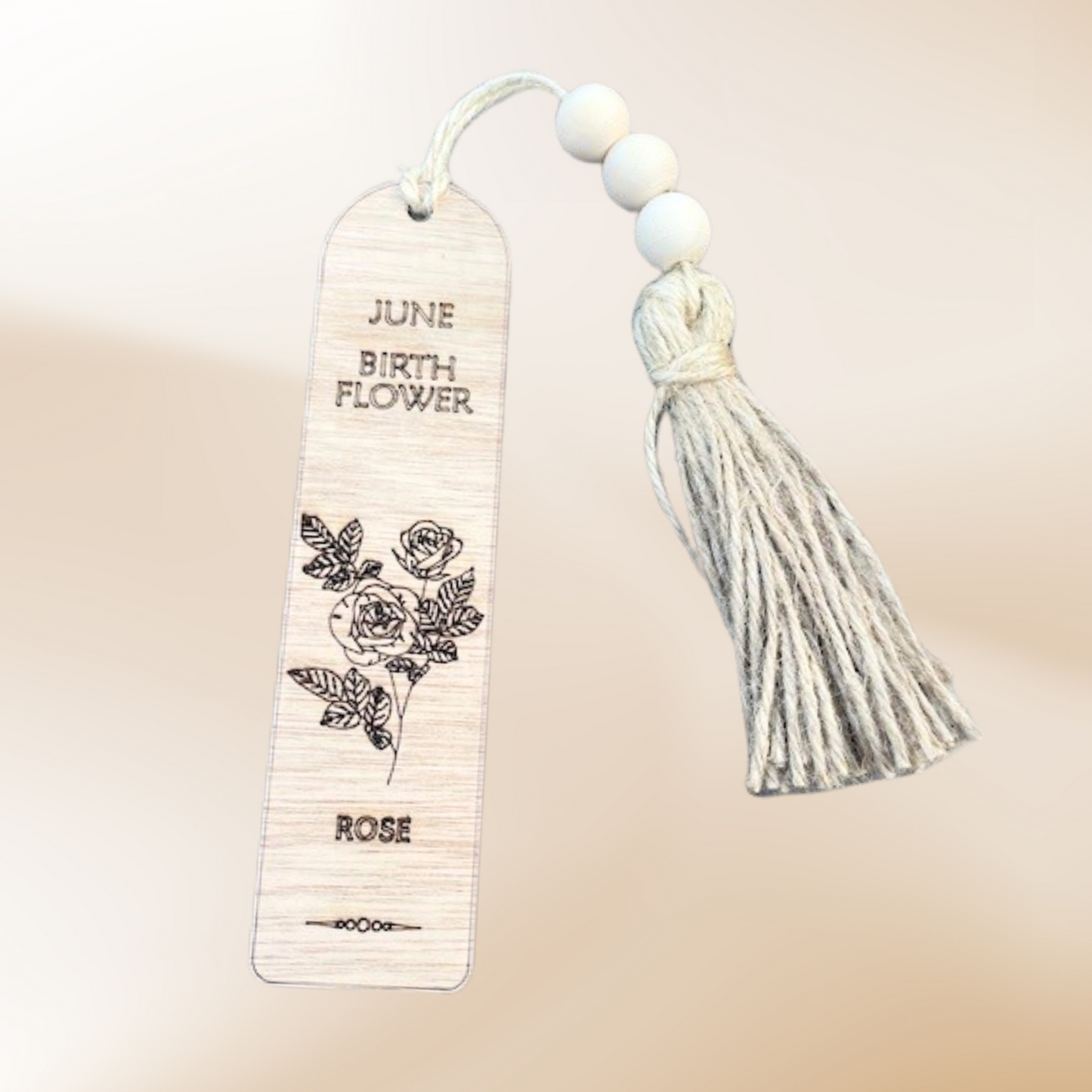 June Birth Flower Bookmark with Tassel