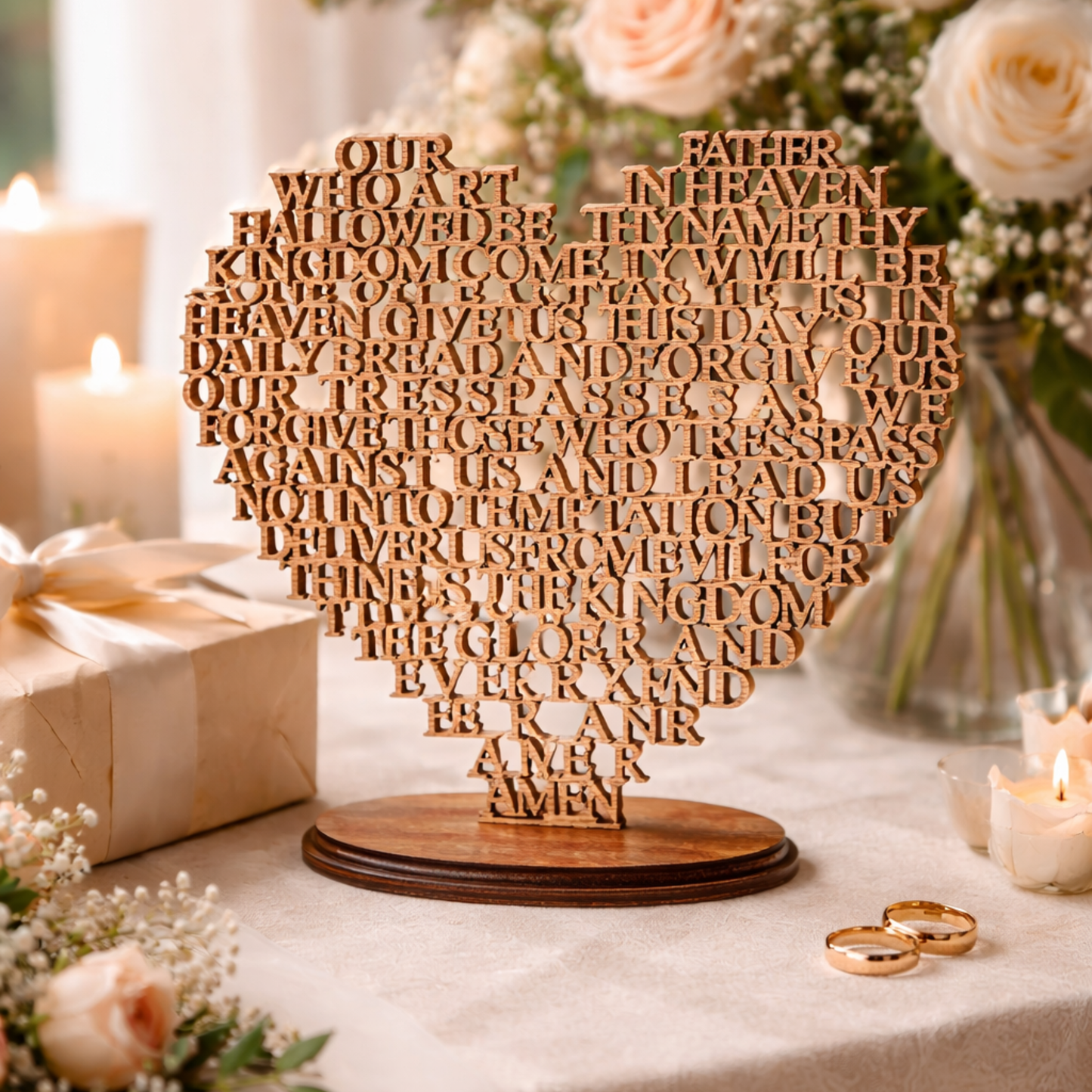 personalised second marriage wedding gift wooden heart UK