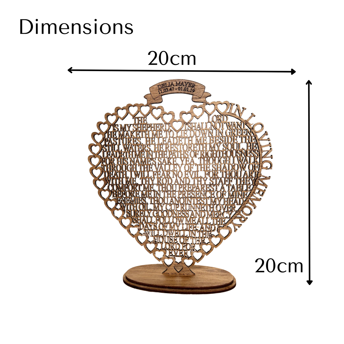 Memorial Ornament For Loved Ones | Engraved Heart Sympathy Gift