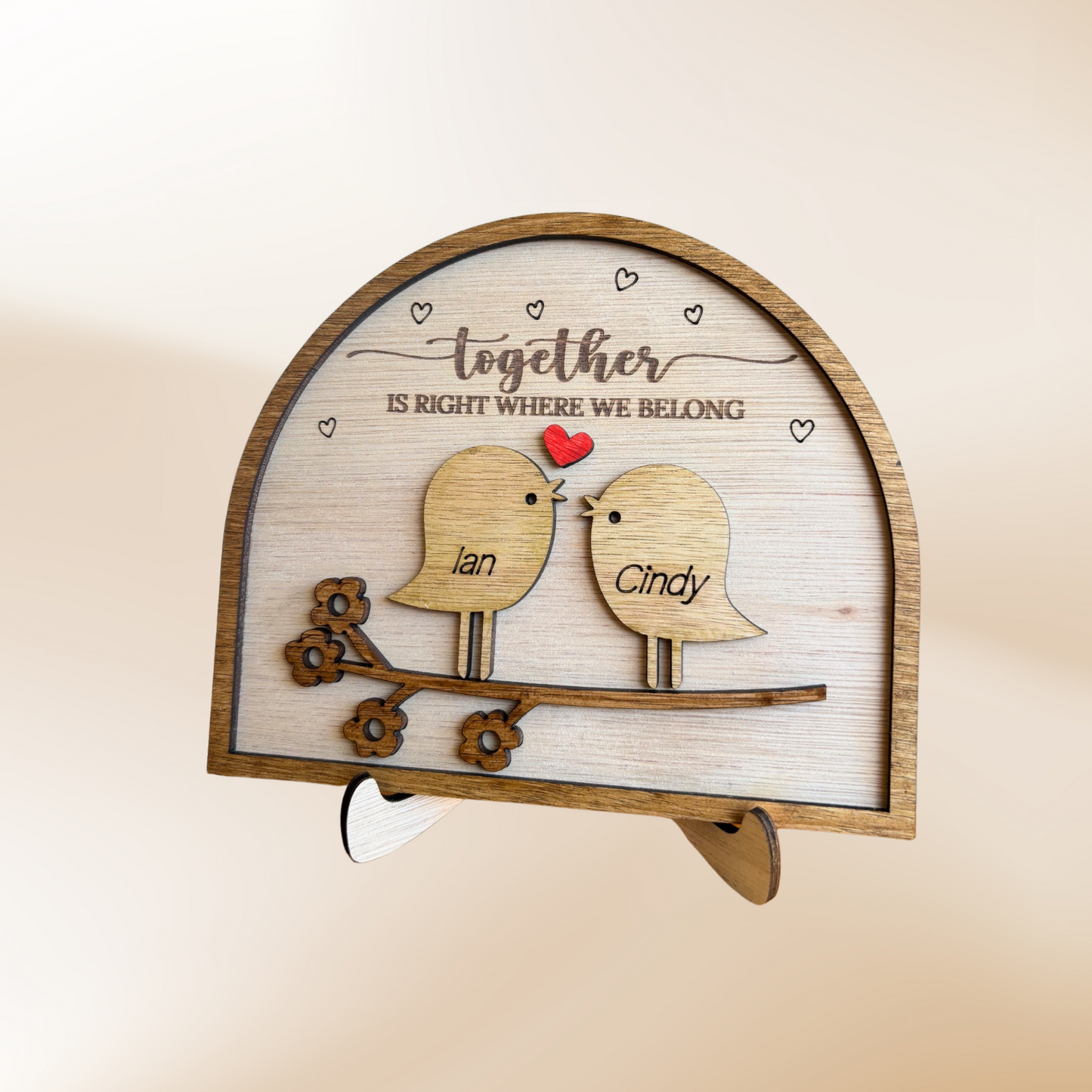 5 Year Anniversary Gift - Love Birds Ornament