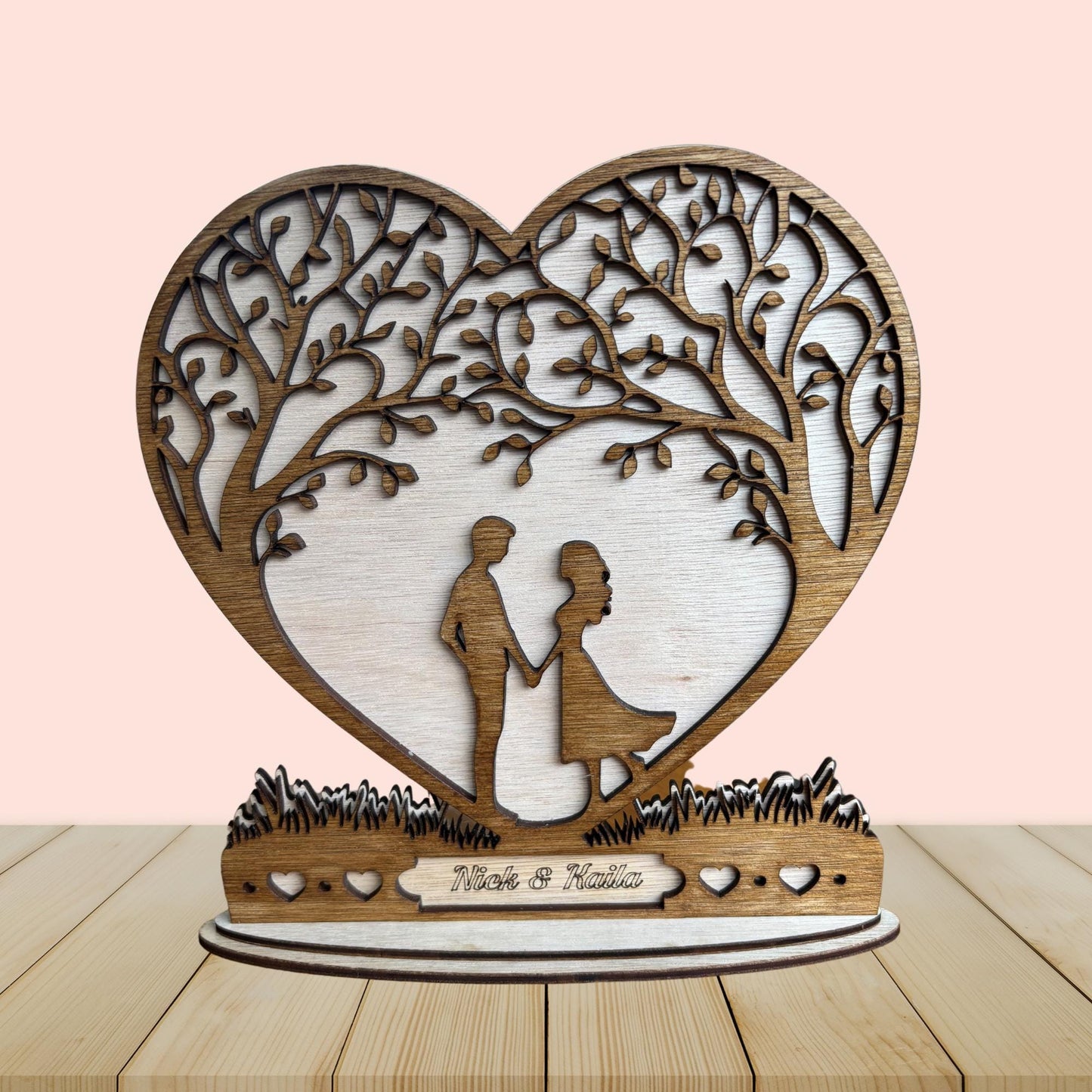Outdoor Love Tree Couple Romantic Heart Ornament