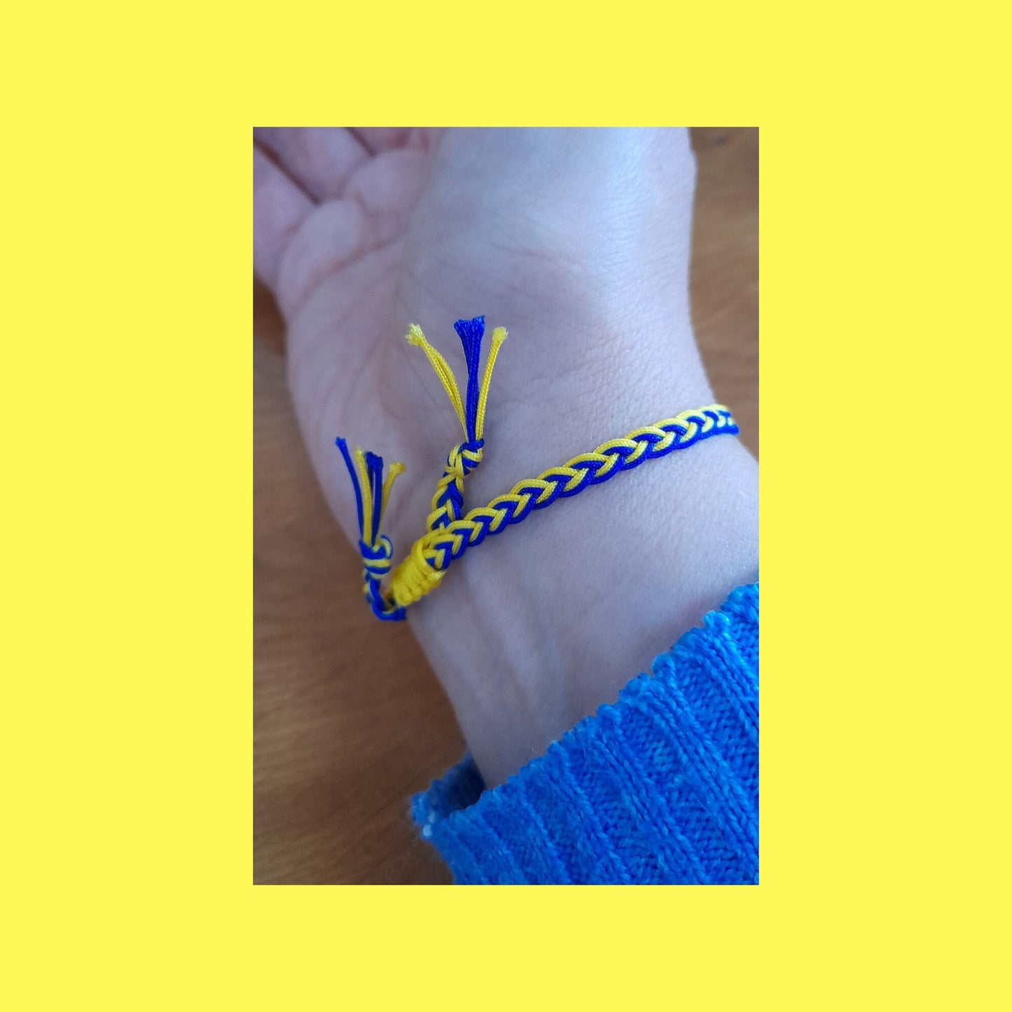 Handwoven Ukraine Bracelet - Blue and Yellow