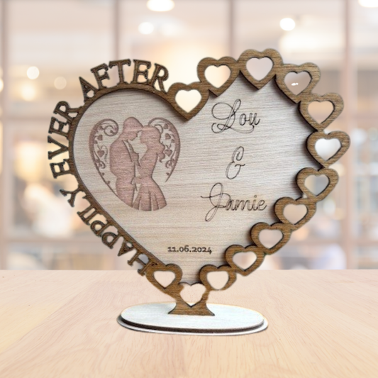 1 Year Married - Happily Ever After - Personalised Heart Ornament UK