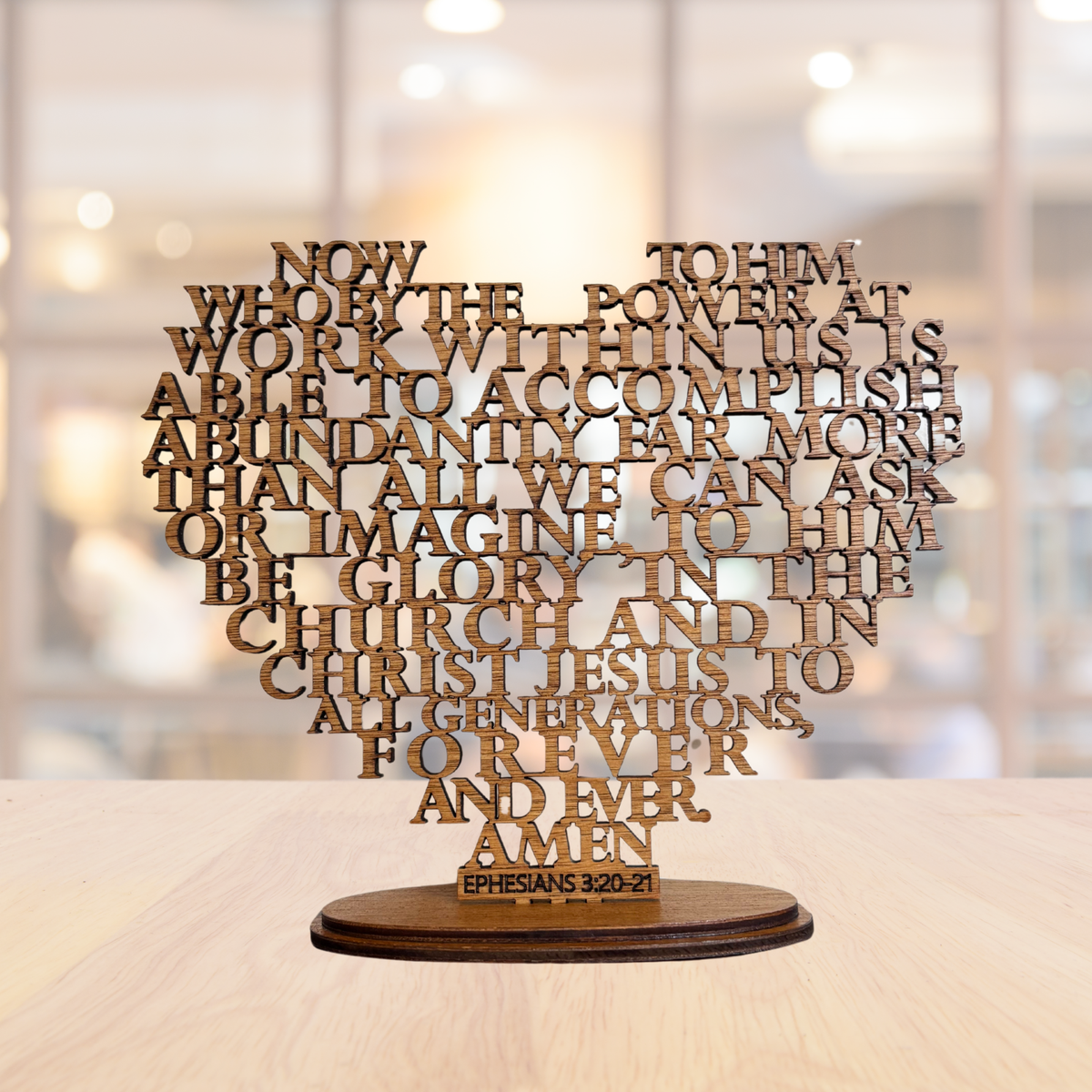 1st Anniversary Gift - Ephesians Heart Freestanding Ornament