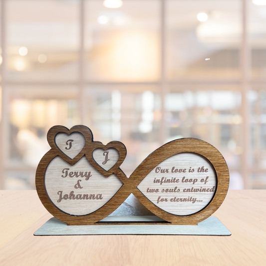 1st Anniversary Gift for Wife or Husband - Personalised Infinity Ornament