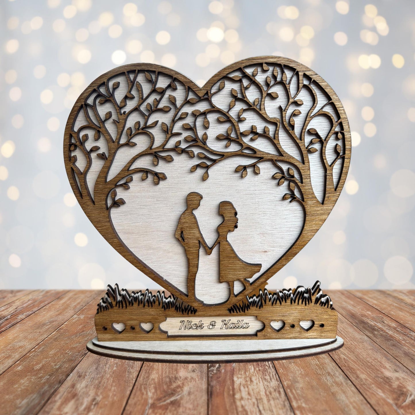 Outdoor Love Tree Couple Romantic Heart Ornament