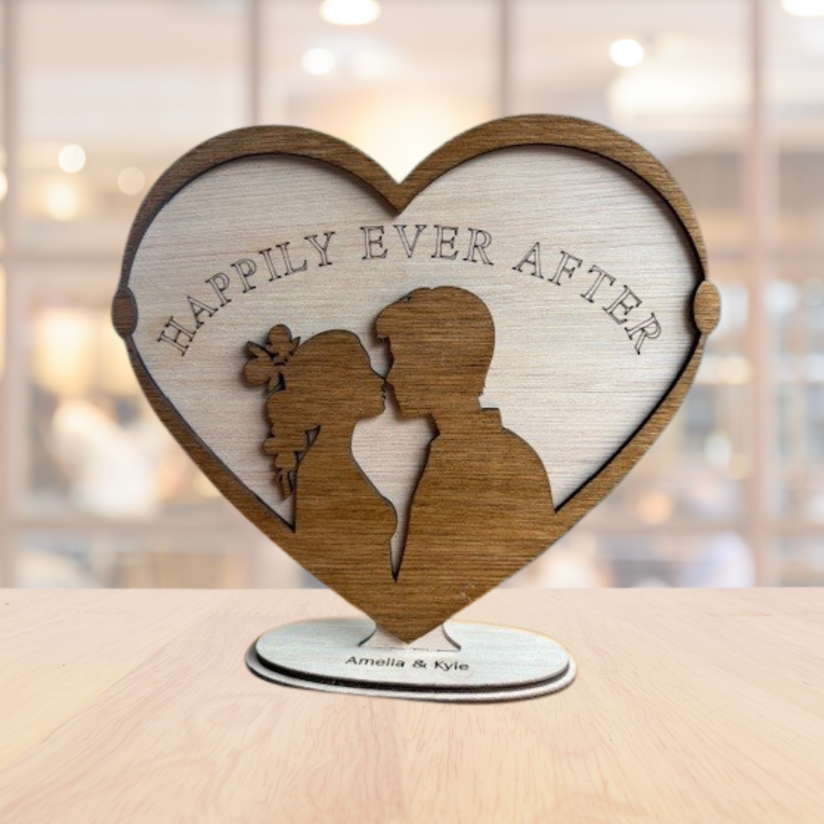 Personalised Wooden Heart – 5th Wedding Anniversary Gift