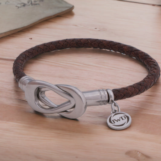 Infinity Magnetic Clasp Braided Leather Bracelet
