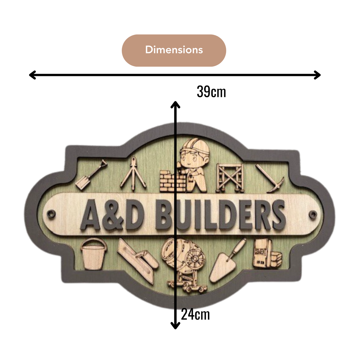 Builder Kit Sign Personalised Wooden Builder Sign | Custom Tradesman Gift – Ian Widger ...