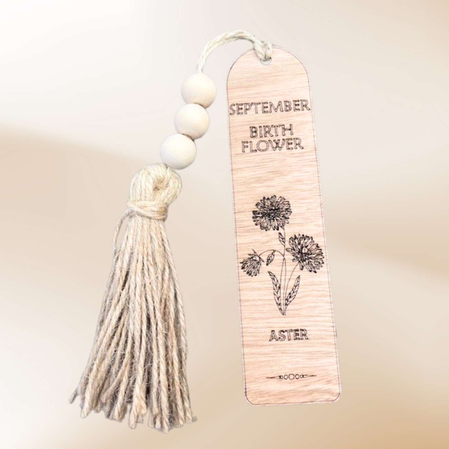 Birthflower Wooden Bookmark for Mum – Mother’s Day Gift from Daughter or Son, Personalised Floral Wood Book Marker