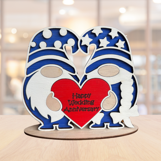 Happy Wedding Anniversary Gnome Ornament