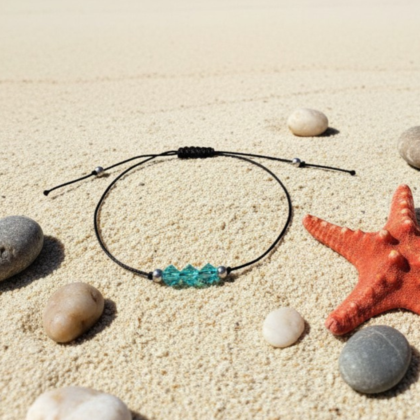 Caribbean Crystal Adjustable Bracelet | Aqua Beach Jewellery
