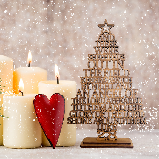 Luke 2:8 Christmas Tree Ornaments - Religious Holiday Home Decor