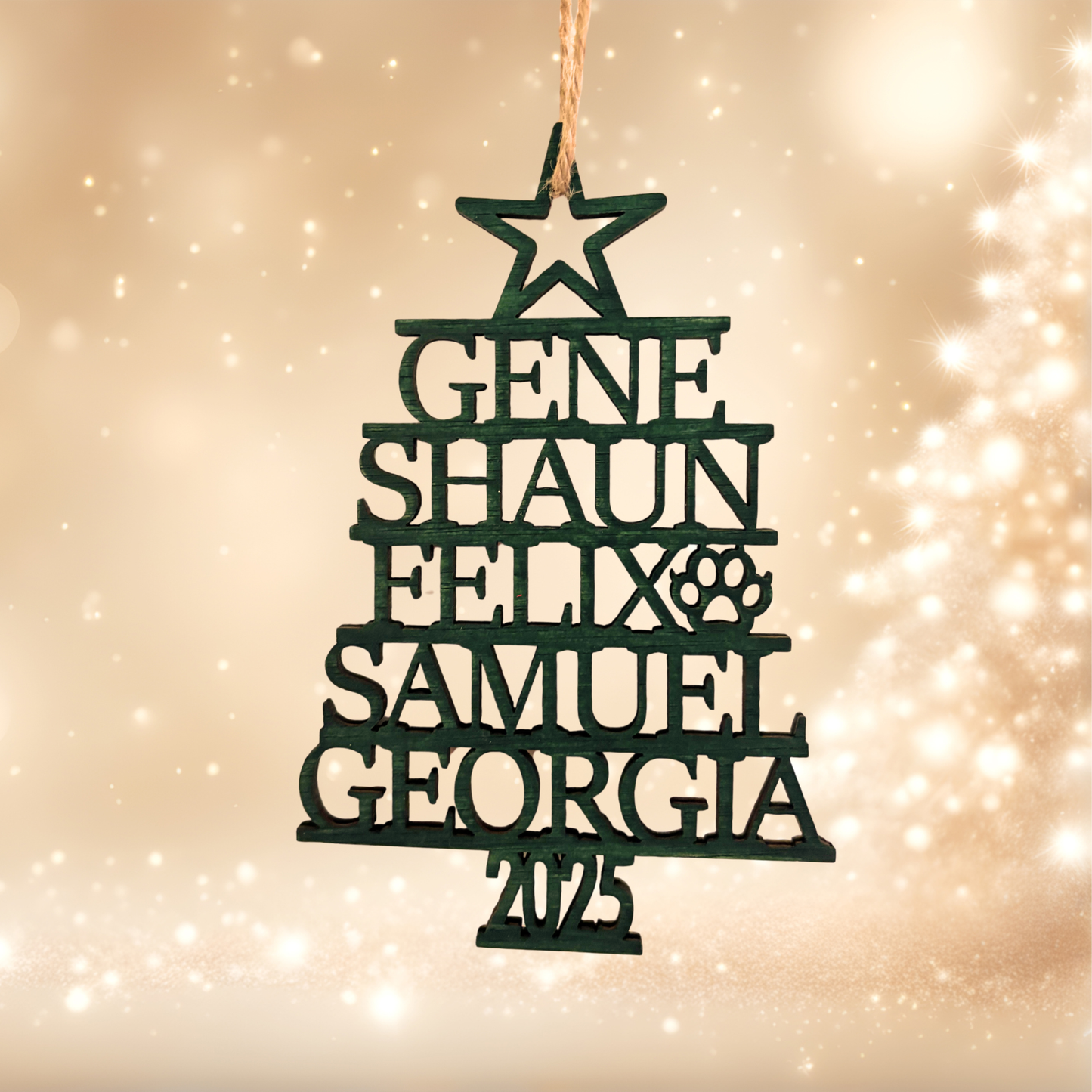 Personalised Family Name Christmas Tree Ornaments