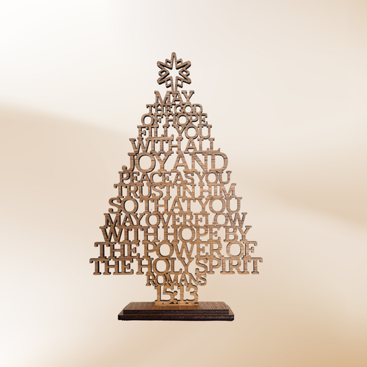 Religious Holiday Decor - Wooden Christmas Tree Roman 15 13
