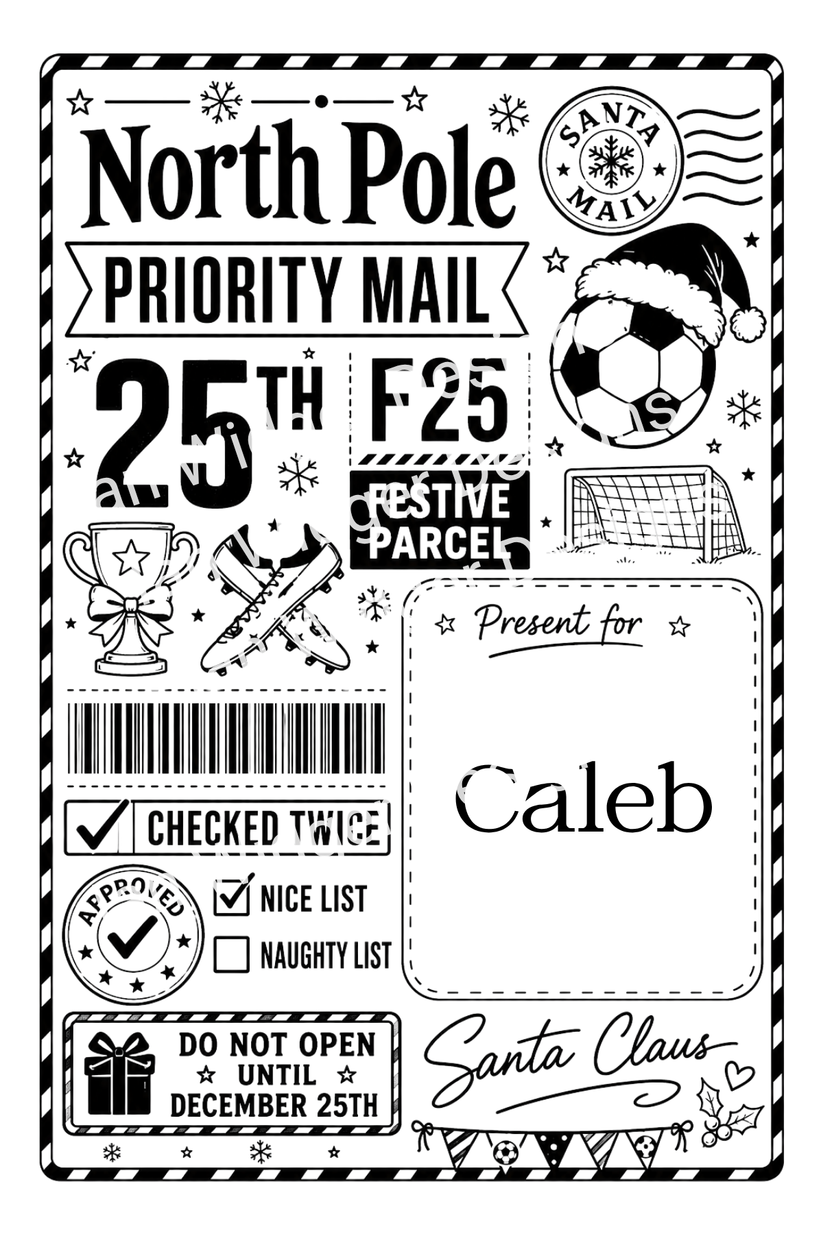 Personalised Christmas Postage Label Stickers - Pack of 10