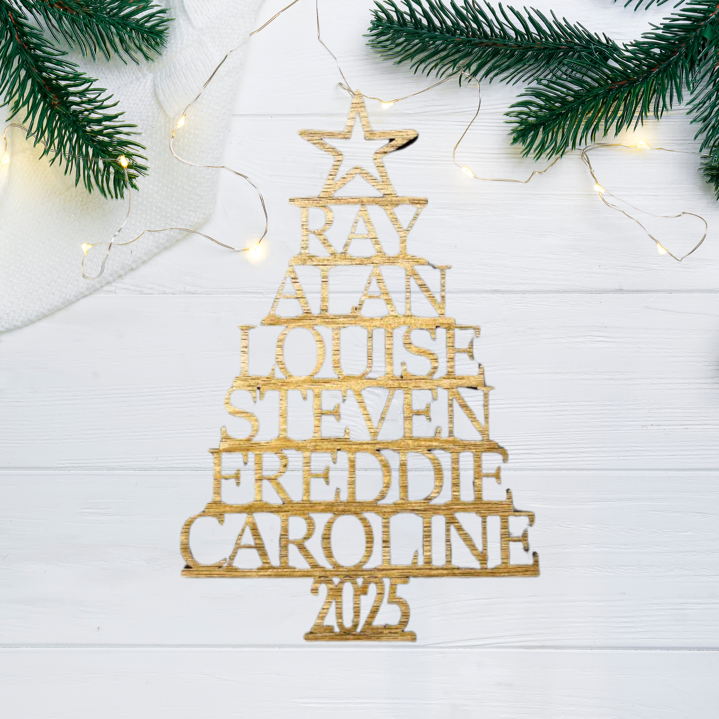Personalised Family Name Christmas Tree Ornaments