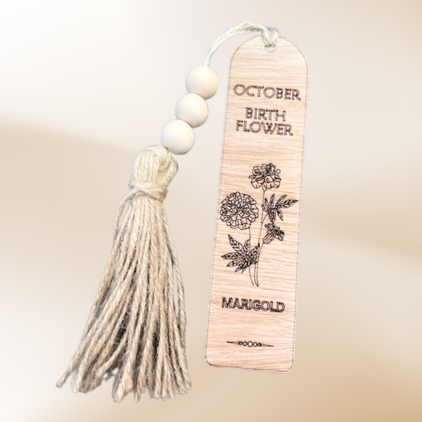 October Birth Flower Bookmark with Tassel