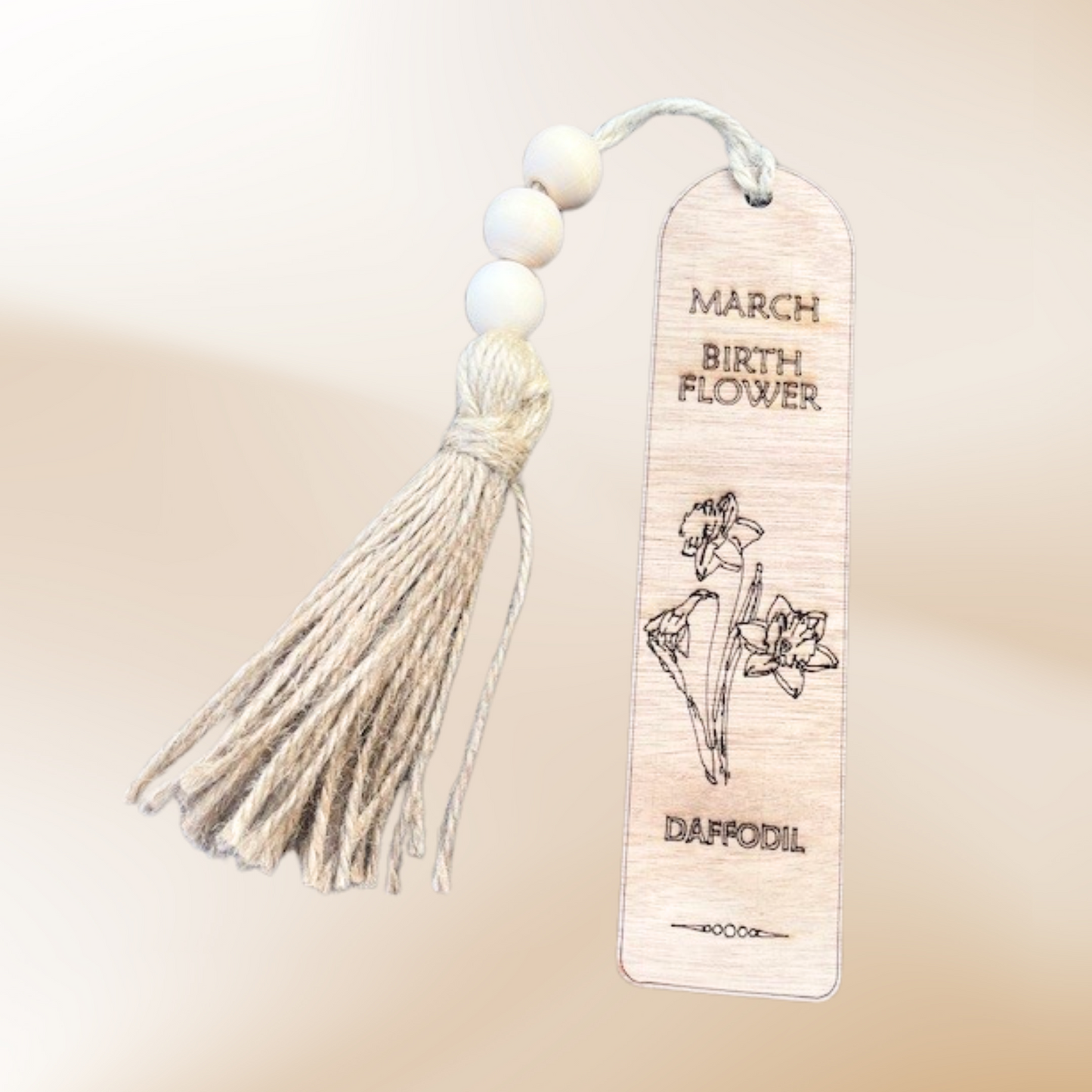 Birthflower Wooden Bookmark for Mum – Mother’s Day Gift from Daughter or Son, Personalised Floral Wood Book Marker