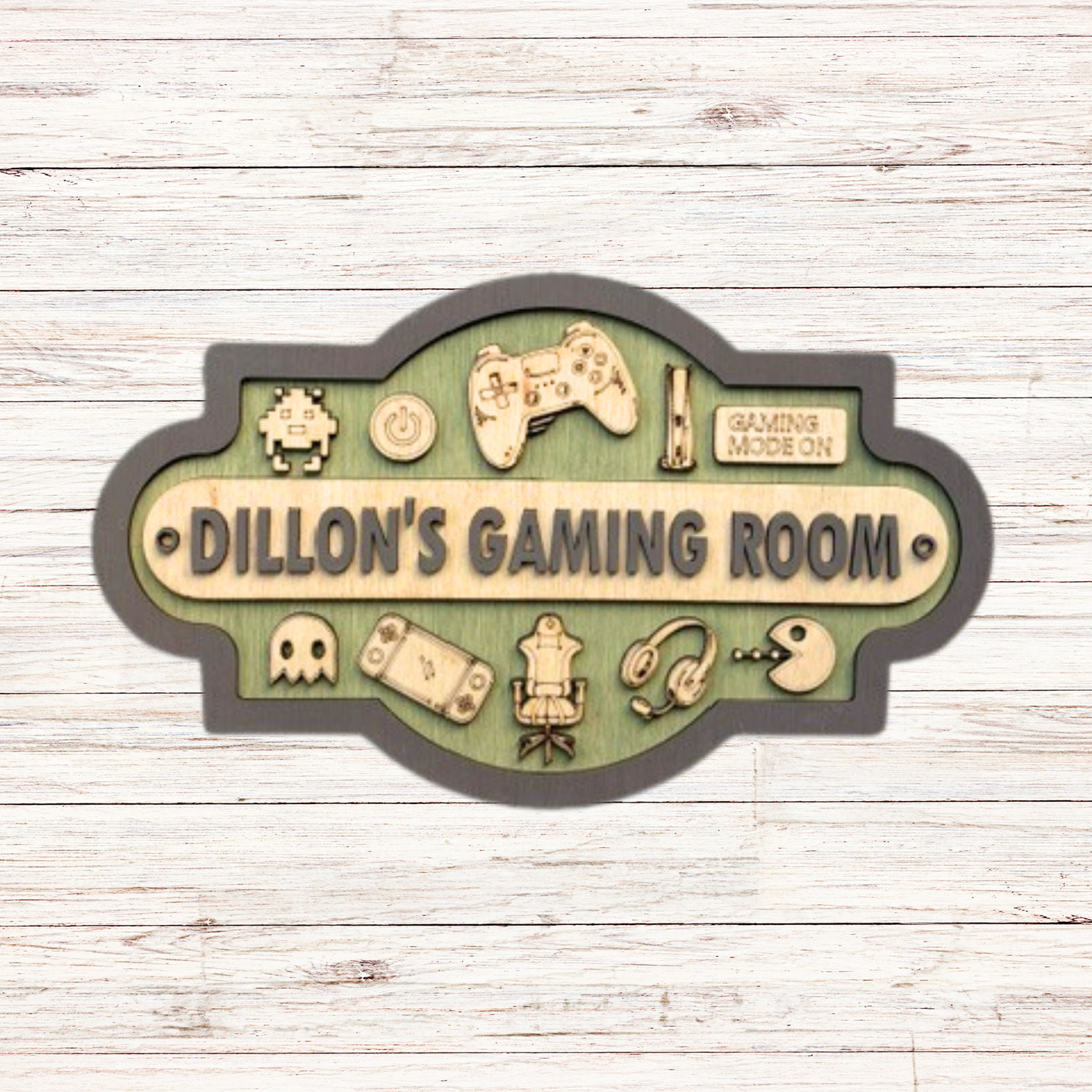 Personalised Gamer Wooden Sign
