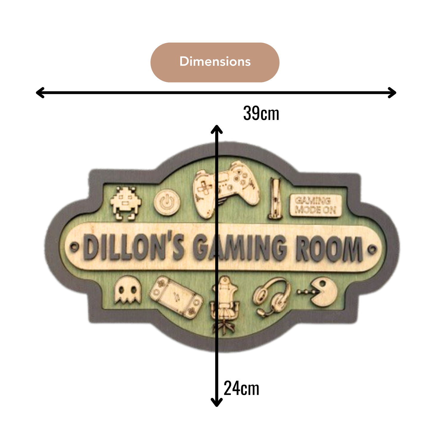 Personalised Gamer Wooden Sign