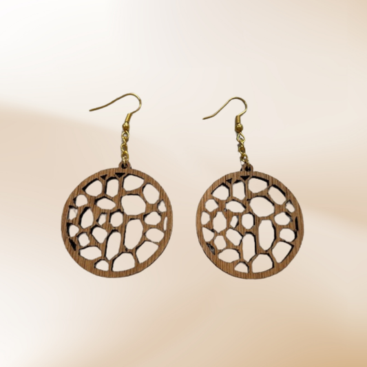 Geometric Wood Dangle Earrings