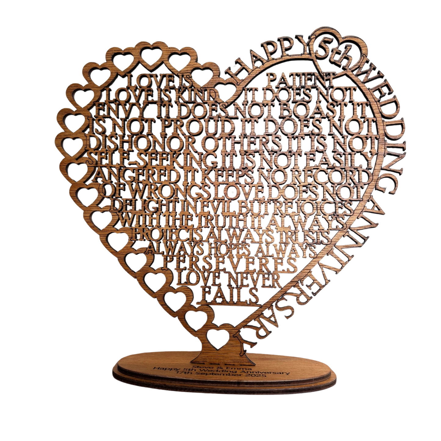 5th Wedding Anniversary Heart Gift