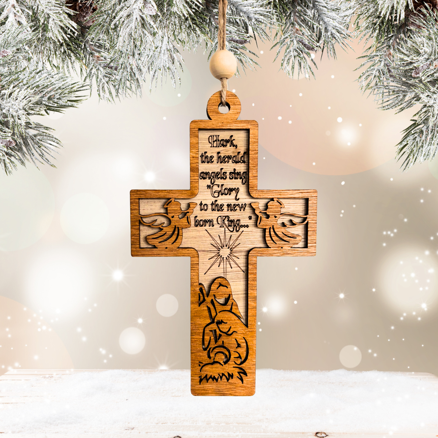 Hark the Herald Angel Sing Hanging Cross