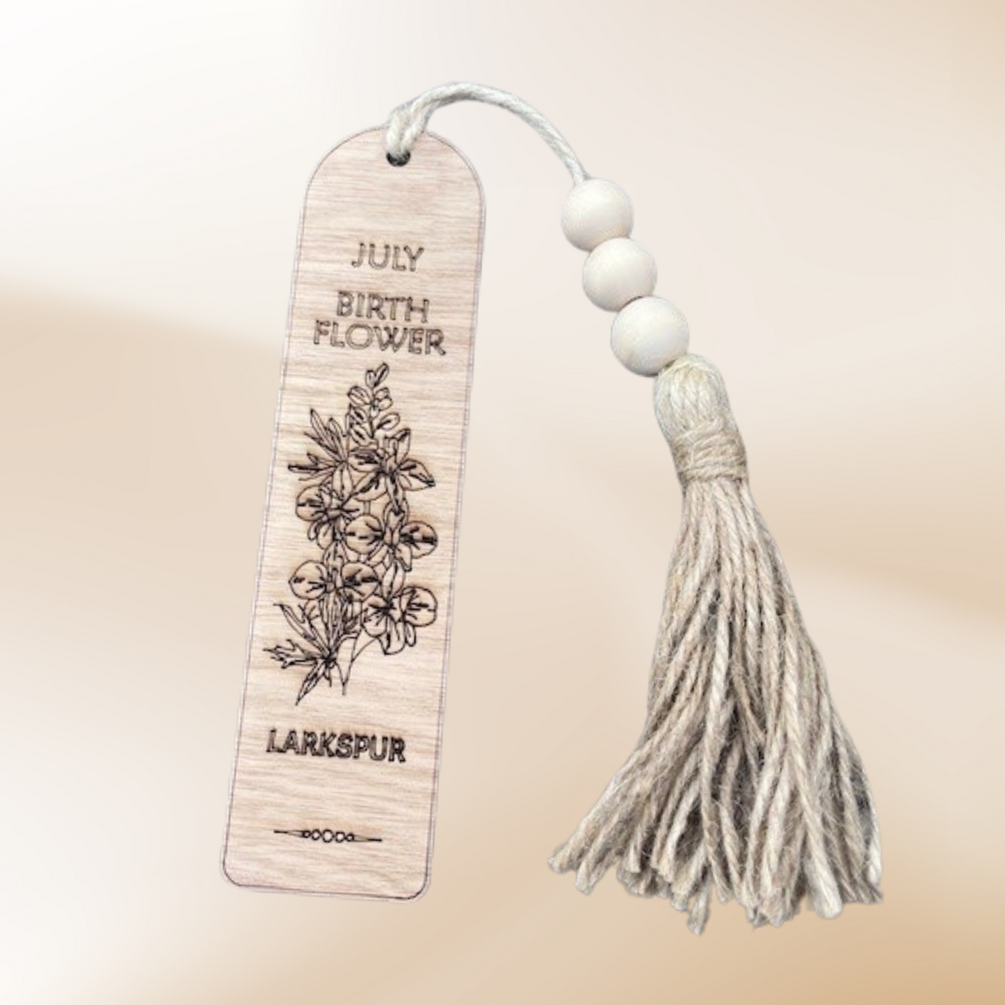 Birthflower Wooden Bookmark for Mum – Mother’s Day Gift from Daughter or Son, Personalised Floral Wood Book Marker