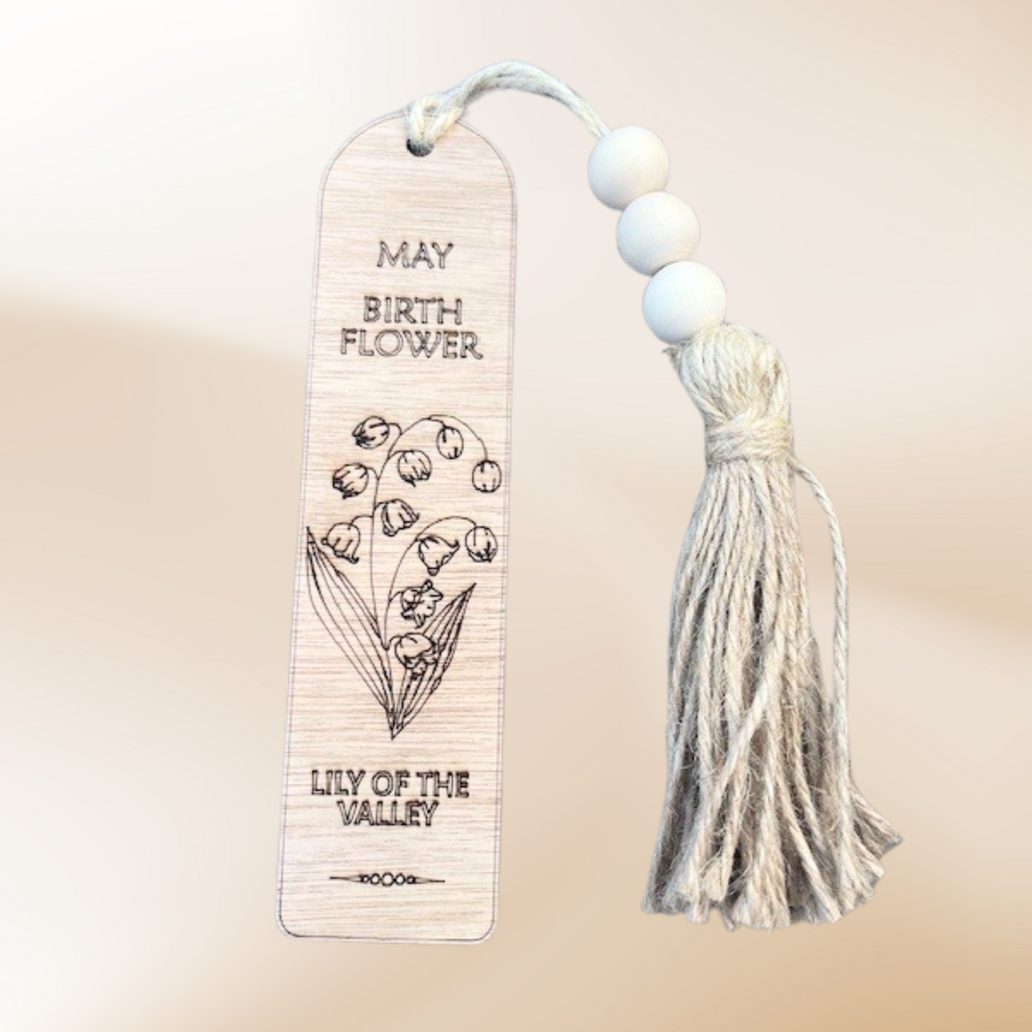 Birthflower Wooden Bookmark for Mum – Mother’s Day Gift from Daughter or Son, Personalised Floral Wood Book Marker