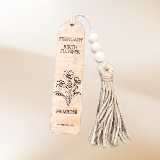 February Birth Flower Bookmark with Tassel