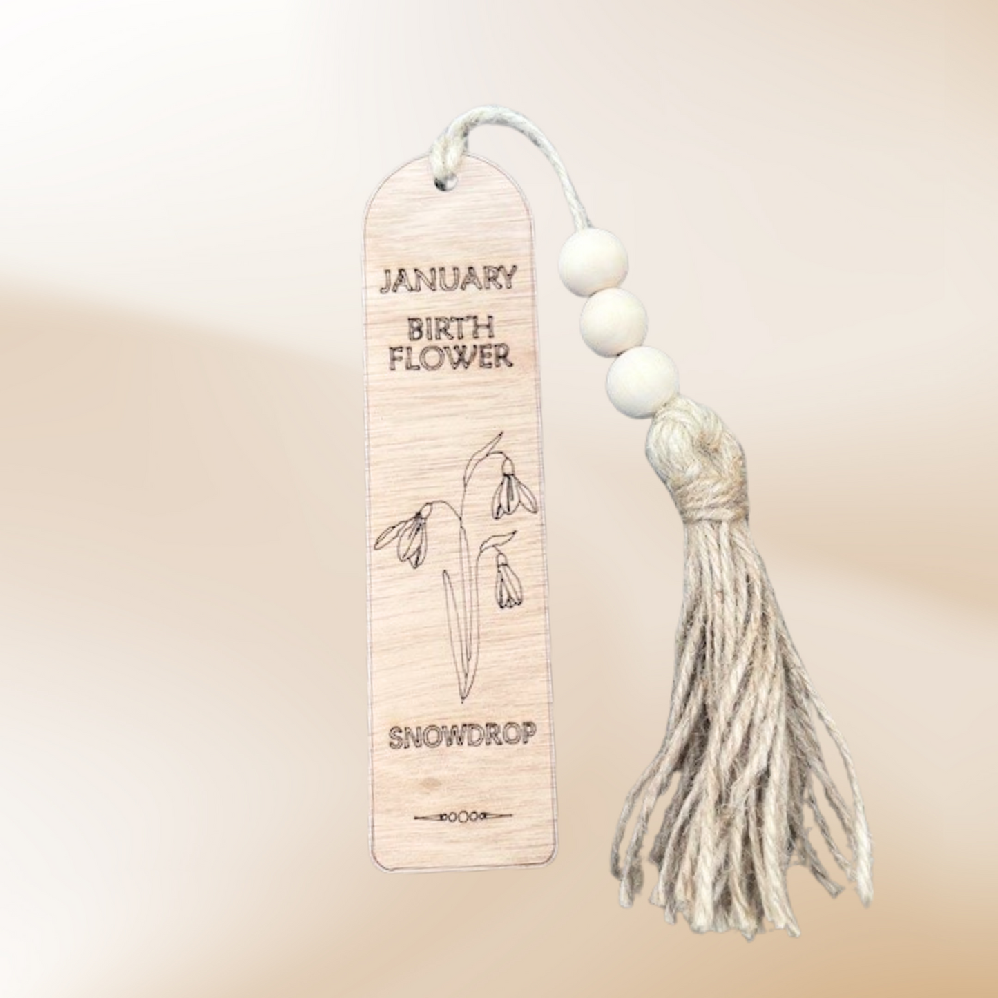 January Birth Flower Bookmark with Tassel