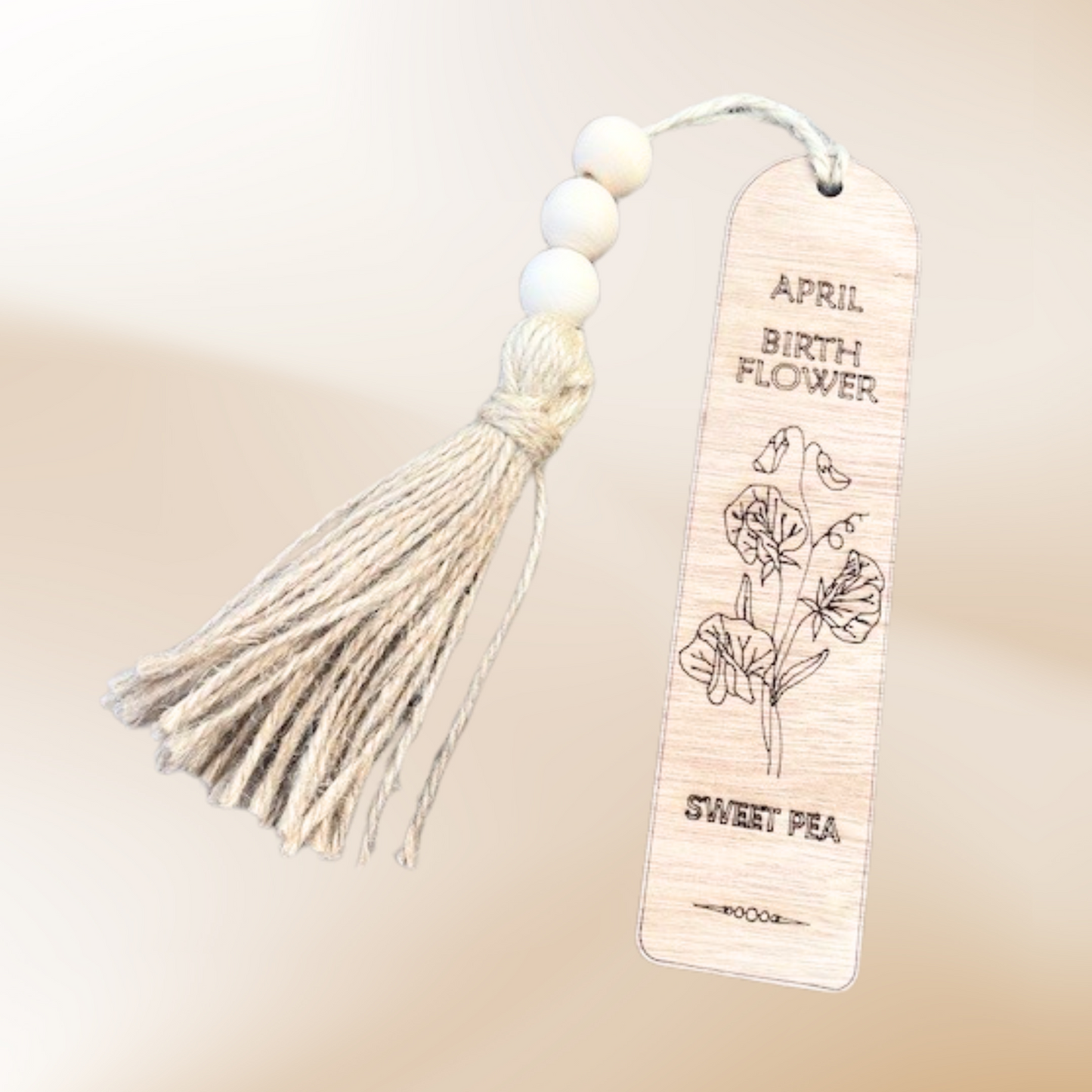 April Birth Flower Bookmark with Tassel