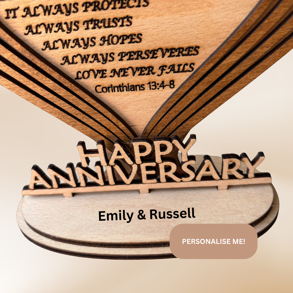 1st Paper Anniversary Gift for Wife | Corinthian Heart