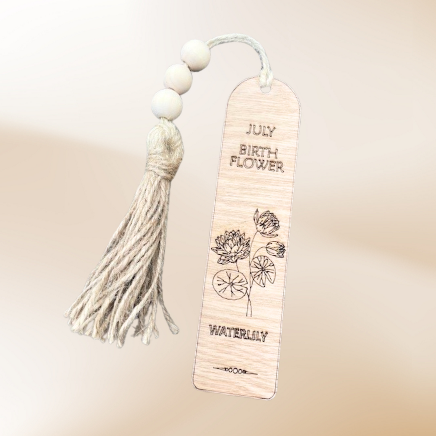 July Birth Flower Bookmark with Tassel